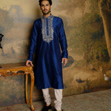 Navy Blue Embroidered Kurta Set - Jayanti Reddy