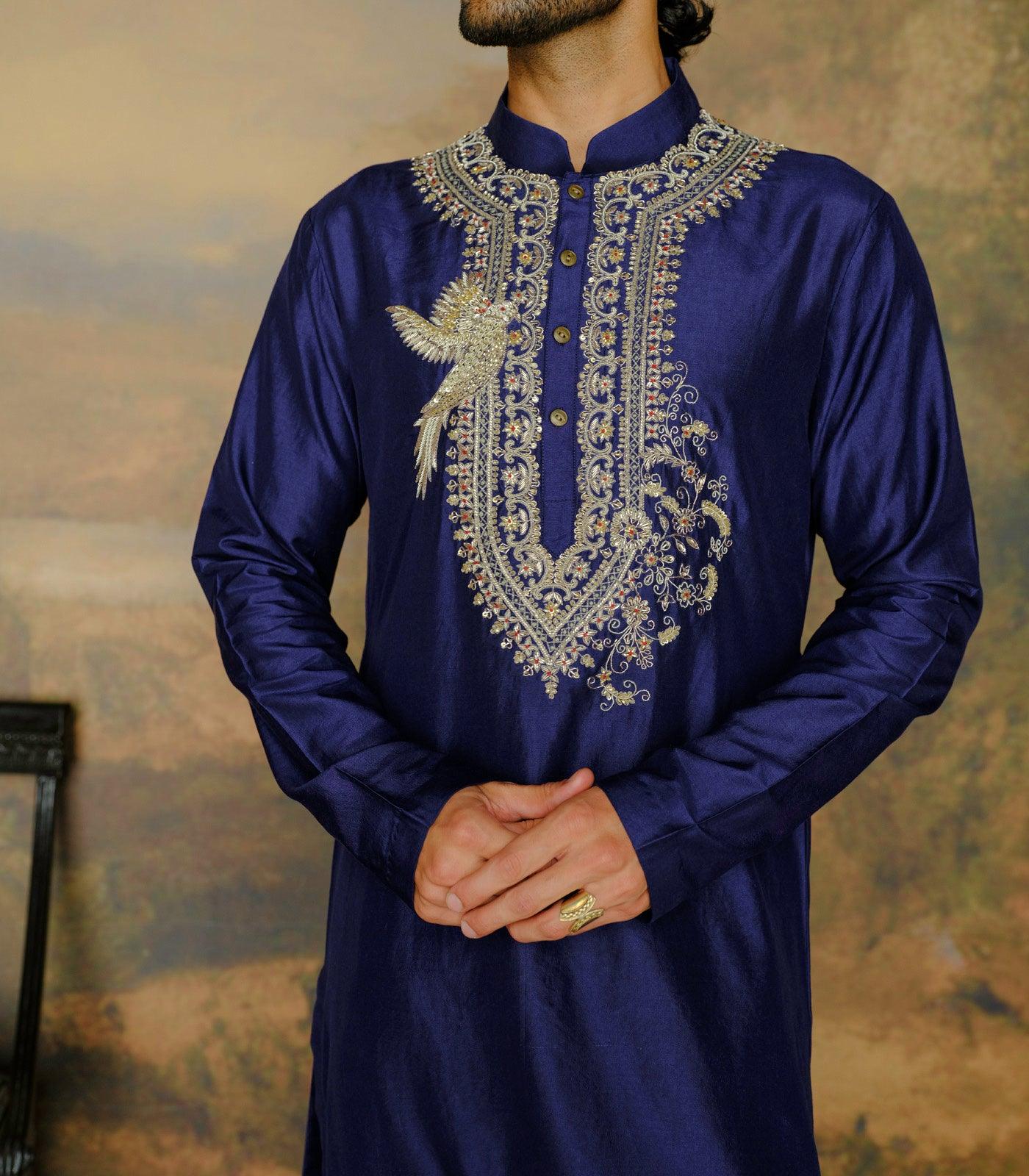 Purple Embroidered Kurta Set - Jayanti Reddy
