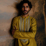 Mustard Embroidered Kurta Set - Jayanti Reddy