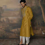 Mustard Embroidered Kurta Set - Jayanti Reddy