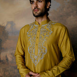 Mustard Embroidered Kurta Set - Jayanti Reddy