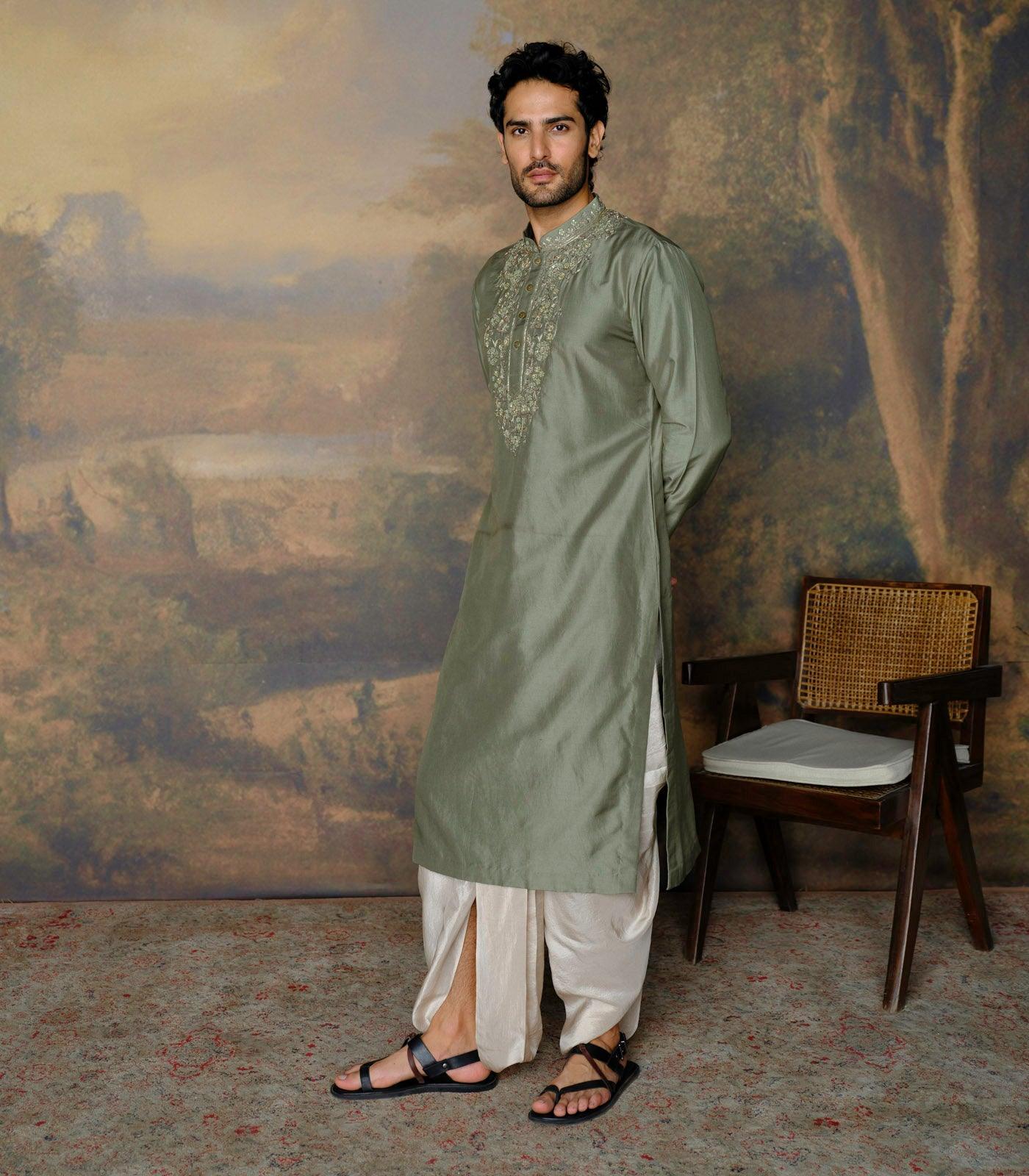 Mint Green Embroidered Kurta Set - Jayanti Reddy