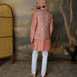 Peach Embroidered Bandi Set - Jayanti Reddy