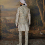 Beige Embroidered Bandi Set - Jayanti Reddy