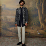 Black Short Open Jacket Set - Jayanti Reddy