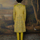 Mustard Embroidered Sherwani Set - Jayanti Reddy