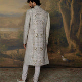 Beige Embroidered Sherwani Set - Jayanti Reddy