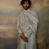 Beige Embroidered Sherwani Set - Jayanti Reddy