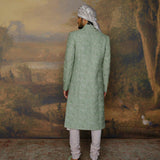 Mint Green Chikankari Sherwani Set - Jayanti Reddy