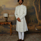 Ivory Chikankari Sherwani Set - Jayanti Reddy