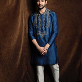 Rohit Saraf in blue embroidered kurta set