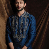 Rohit Saraf in blue embroidered kurta set