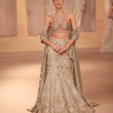 Beige gold pearl lehenga set