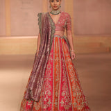 Rani pink & rust Lehenga Set