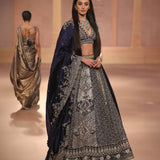 Purple raw silk lehenga set