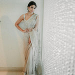 Shriya Saran in Ivory embroidered saree set - Jayanti Reddy