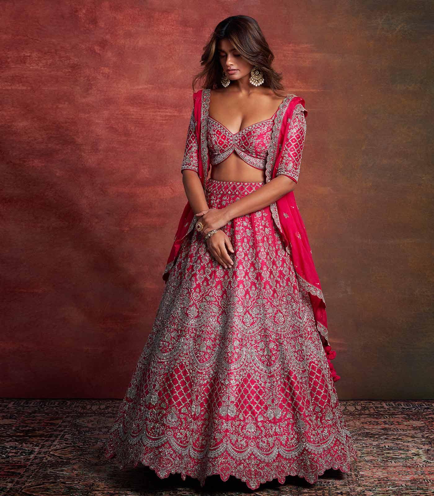 Pink embroidered lehenga set - Jayanti Reddy