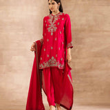 Pink Embroidered Tunic Set - Jayanti Reddy