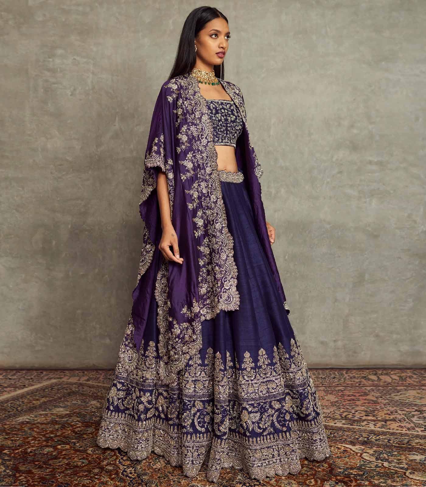 Purple Embroidered Lehenga Set - Jayanti Reddy