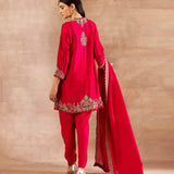 Pink Embroidered Tunic Set - Jayanti Reddy