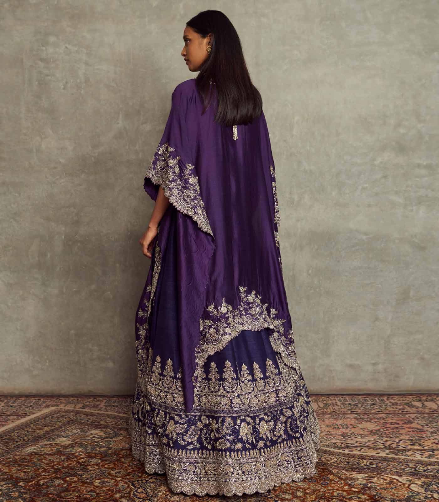 Purple Embroidered Lehenga Set - Jayanti Reddy