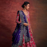 Pink and purple embroidered lehenga set - Jayanti Reddy