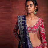 Pink and purple embroidered lehenga set - Jayanti Reddy