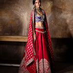 Red embroidered lehenga set - Jayanti Reddy