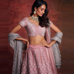 Blush pink embroidered lehenga set - Jayanti Reddy