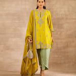 Mustard Embroidered Tunic Set - Jayanti Reddy