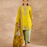 Mustard Embroidered Tunic Set - Jayanti Reddy