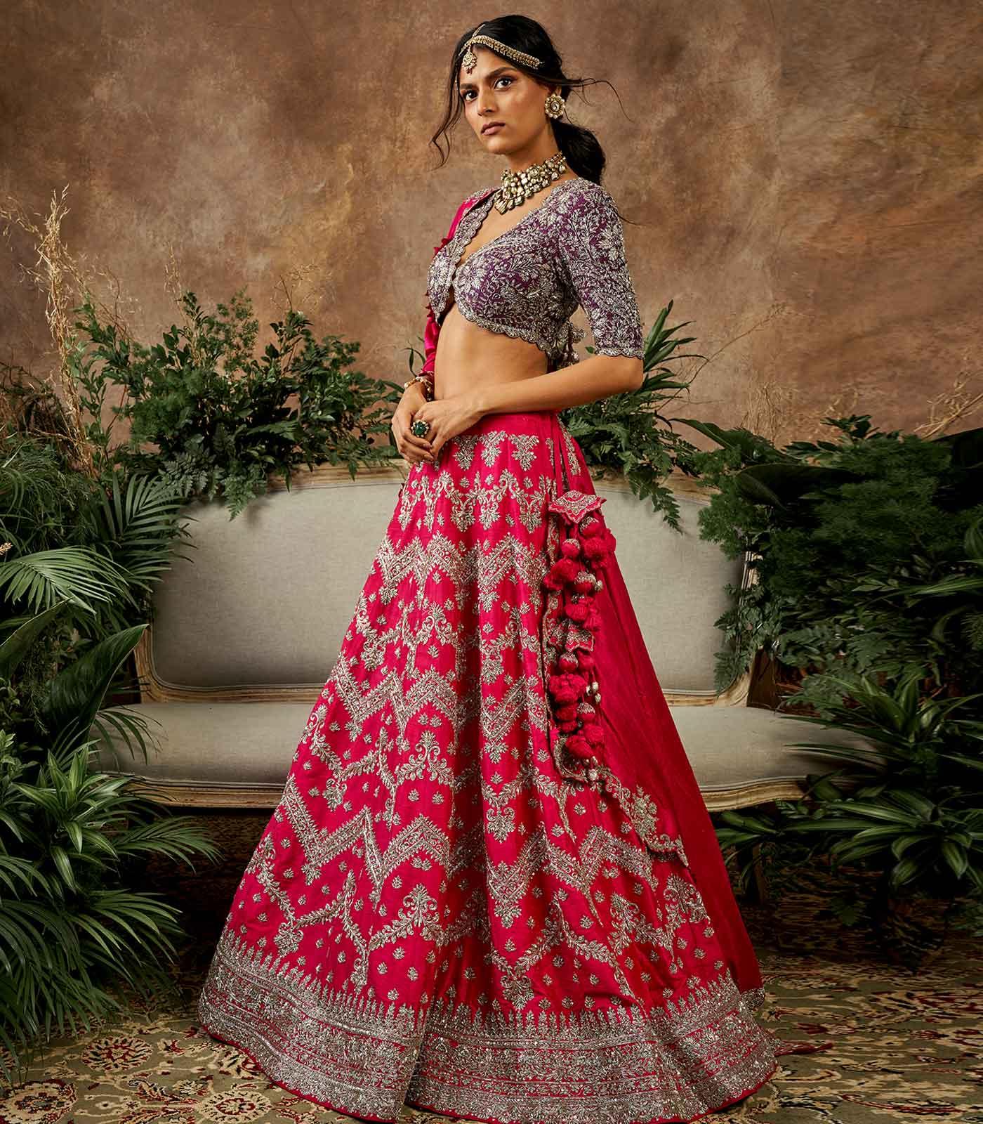 Pink embroidered lehenga set - Jayanti Reddy