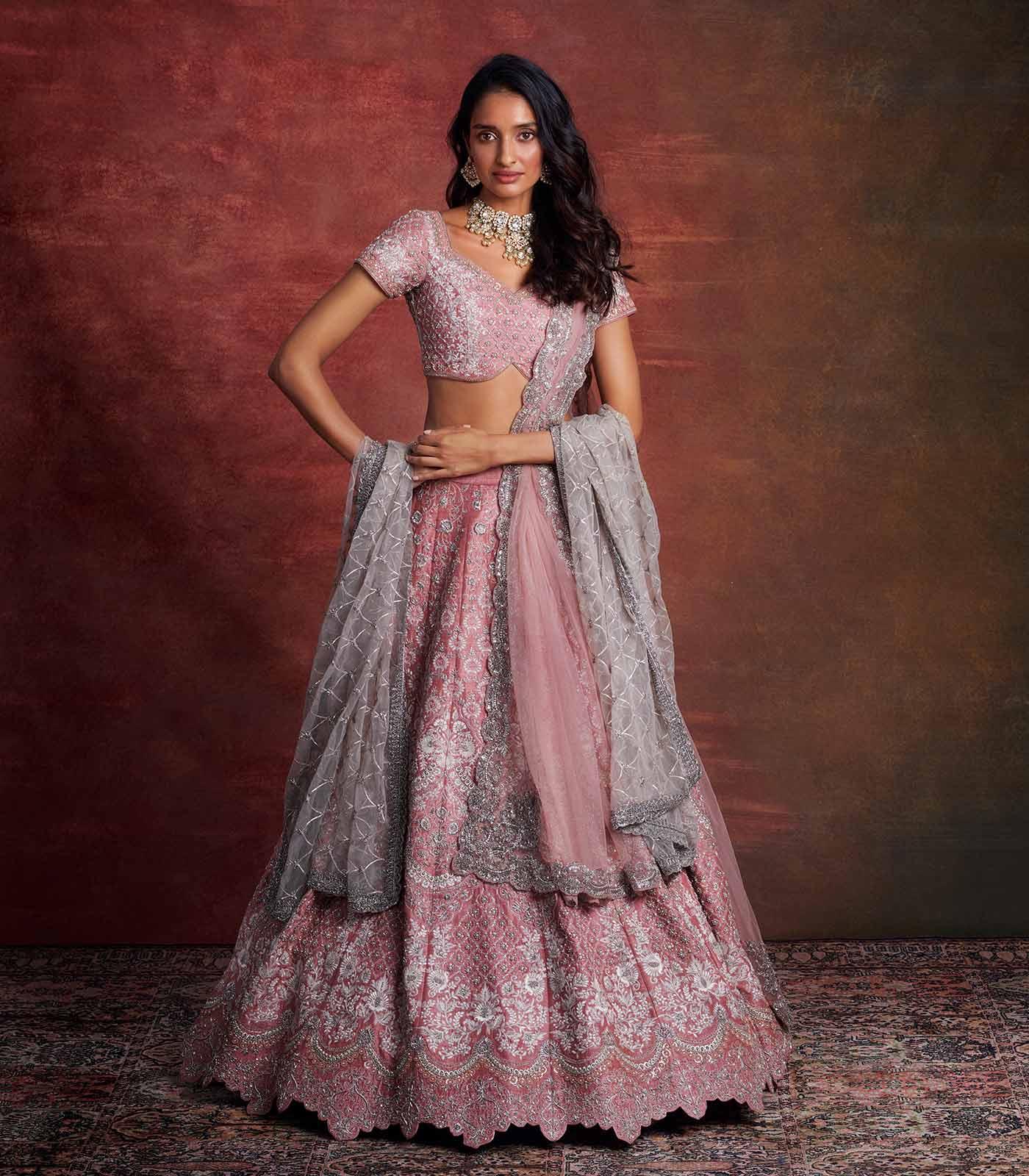 Blush pink embroidered lehenga set - Jayanti Reddy