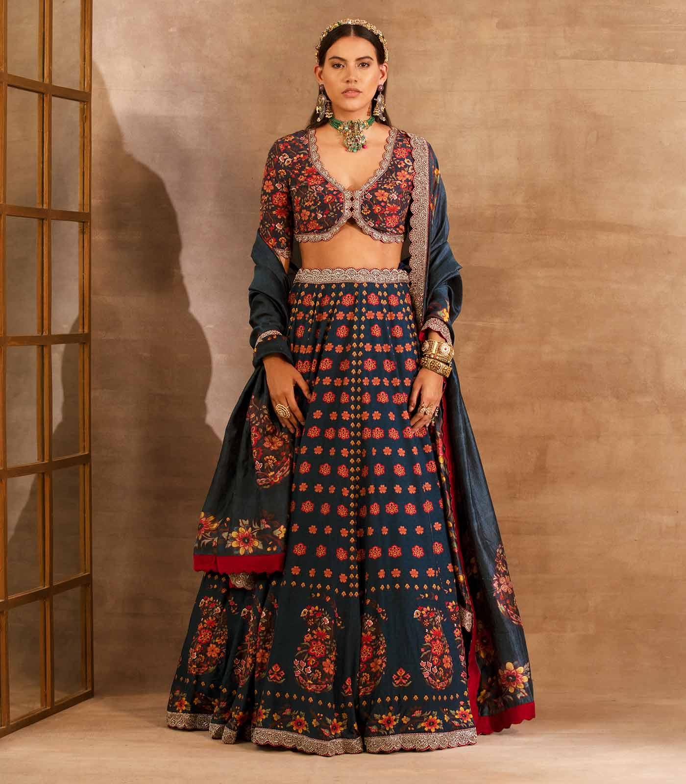 Red Embroidered Lehenga Set - Jayanti Reddy