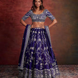 Purple embroidered lehenga set - Jayanti Reddy