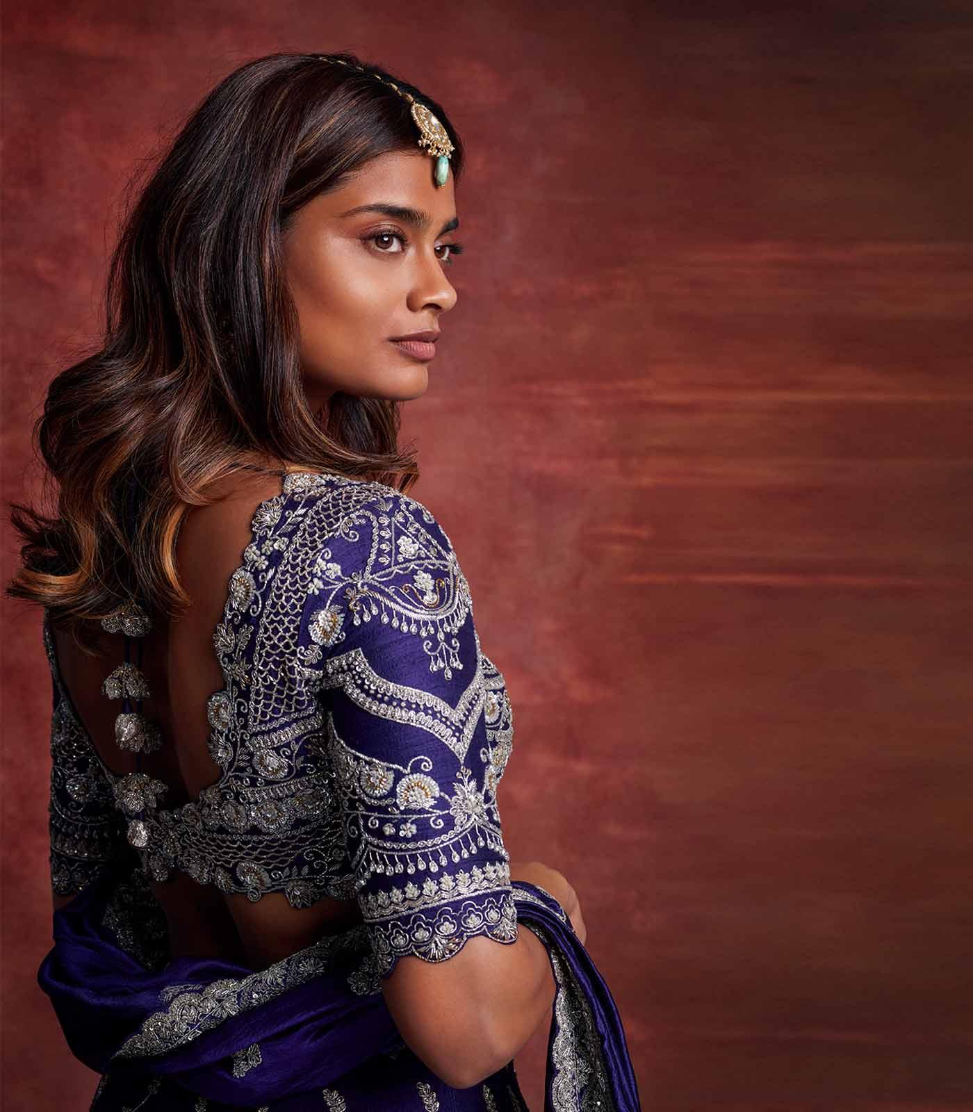Purple embroidered lehenga set - Jayanti Reddy