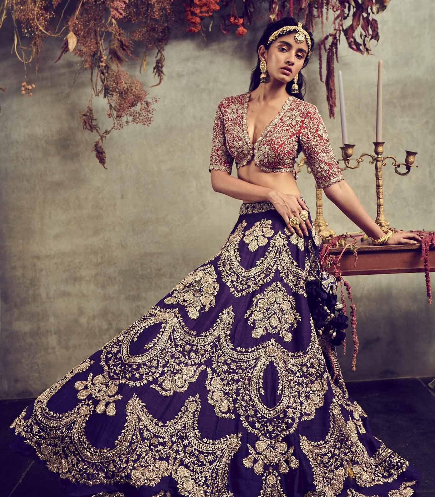 Embroidered Lehenga Set With Blouse - Jayanti Reddy