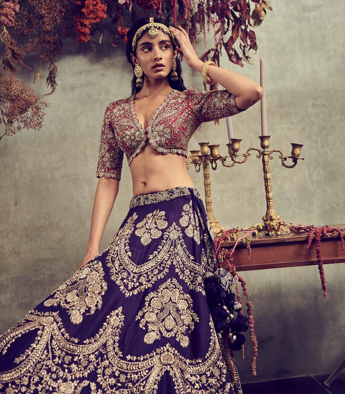 Embroidered Lehenga Set With Blouse - Jayanti Reddy