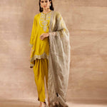 Mustard Embroidered Tunic Set - Jayanti Reddy