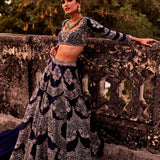 Purple Embroidered Lehenga Set - Jayanti Reddy