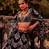 Purple Embroidered Lehenga Set - Jayanti Reddy