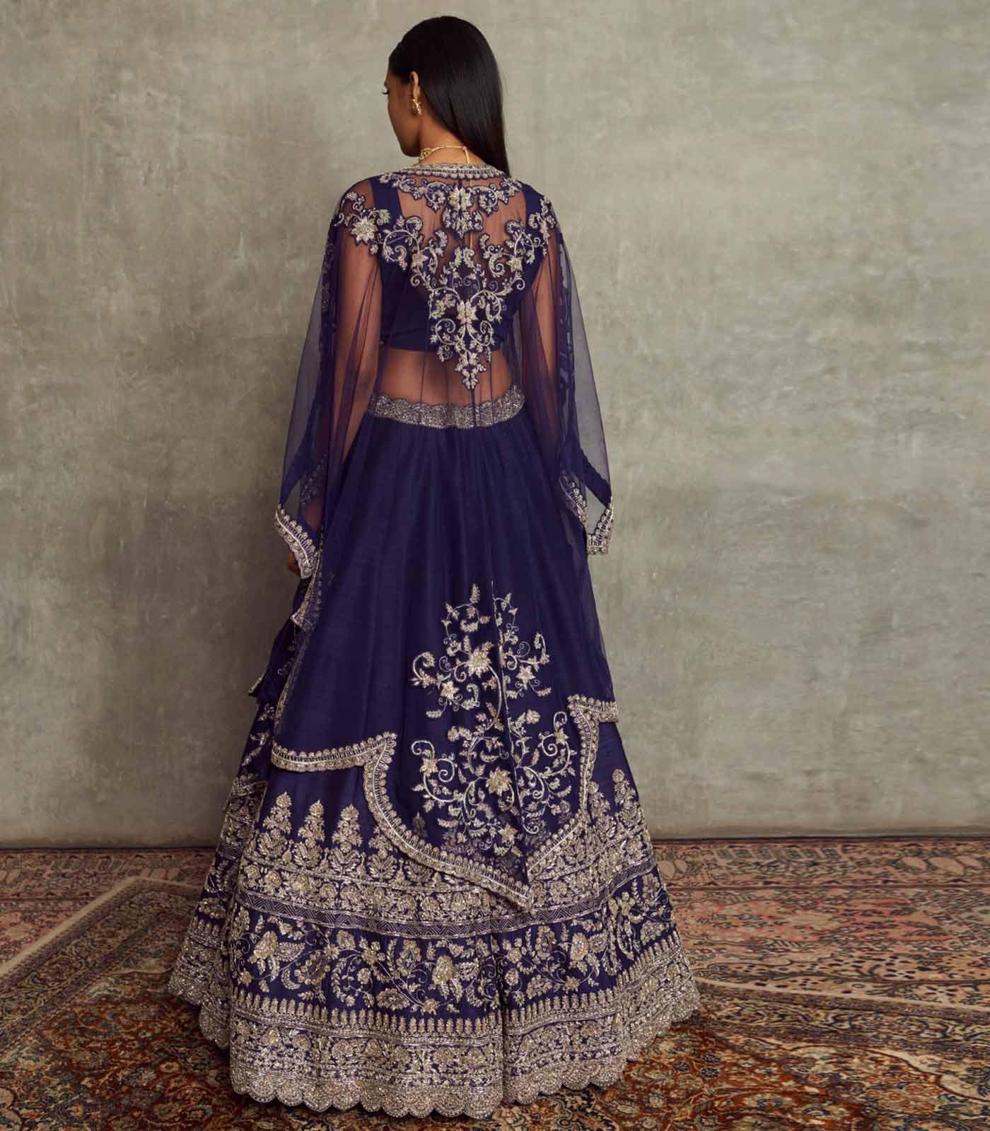 Purple Embroidered Lehenga Set - Jayanti Reddy