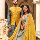 Embroidered Waistcoat Set - Jayanti Reddy